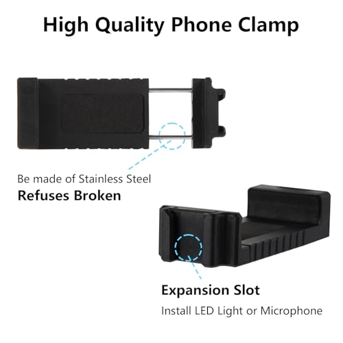Overhead Phone Mount,Foldable Gooseneck Phone Holder,Overhead Tripod for iPhone, Webcam, Gopro, Pico Projector, Phone Stand for Recording, Live Streaming, Online Teaching