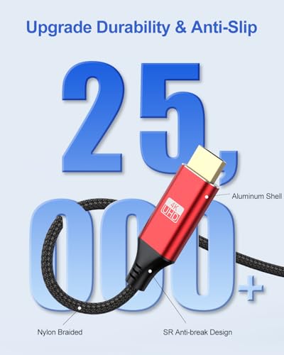 Mini HDMI to HDMI Cable 3FT, 4K HDMI to Mini HDMI 18Gbps High Speed Mini HDMI Cable 4K@60Hz 2K for Camera, Camcorder, Tablet, Laptop, Monitor, HDTV, Graphics (Nylon Braided HDMI 2.0 Cord) - size: 3.3FT