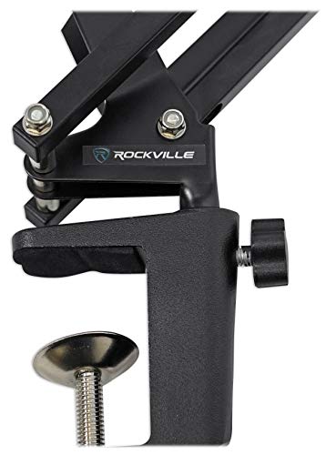 Rockville DMS40 40" Microphone Boom Arm Studio Podcast USB Mic Stand | Desk Clamp, Steel Construction, Internal Springs, Articulating, Aluminum Alloy Clamp, Fits desk less than 2" thick - size: 40"