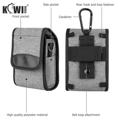 KIWIFOTOS Compact Camera Case Travel Pouch for Lumix ZS99 Sony RX100 VI ZV-1 II ZV-1F Ricoh GR IV III Canon SX740 G7XIII GR IIIx TG-6 TG-5 Kodak H35N FZ45 FZ55 Camera Bag - color: Digital Camera Case Gray