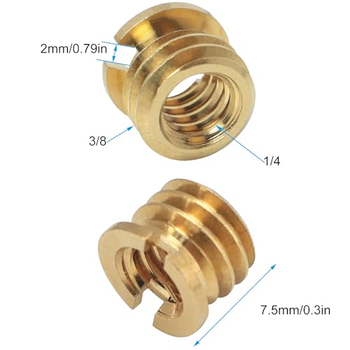 6PCS DSLR Camera Photography Tripod Ball Head Adapter Screw 1/4 to 3/8 Brass Reducer Nut
