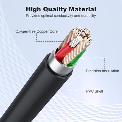USB C Data Charging Cable Cord Compatible with HyperX QuadCast 2, SoloCast, QuadCast S USB Condenser Gaming Microphone, Replacement for TONOR TC30, Fifine A6/K688, Elgato Wave 3 Mic, 5 FT