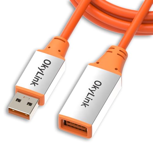 OkyLink Active USB 3.2 Gen 2 Extension Cable 10Gbps 10Gbps, 5ft | 1.5m, Male to Female, Built-in Signal Amplifier, Aluminum Housing, for Docking Station, External Storage & Fast Office Use - color: USB3.2(10Gbps), size: 5ft (1.5m)