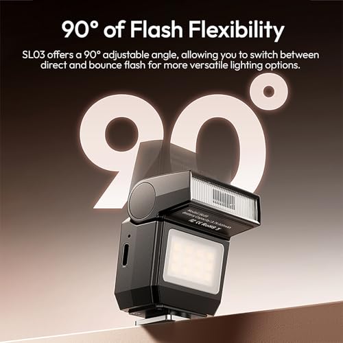 Ulanzi SL03 Mini Flash Speedlite - GN8 Powerful 6500k On-Camera Flash Light, 4 Power Levels, Compatible with Sony ZV-1/ZV-E10/Canon/Nikon/Fuji/Panasonic/Leica/Olympus, Not Fits Sony ZV-1F - color: Black
