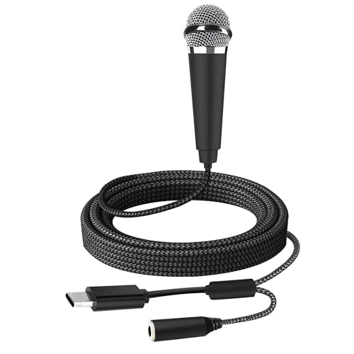USB C Mini Microphone Karaoke, Portable ASMR Microphone for Android Phone/iPhone 15/Laptop/Mac, Wired Mic for Voice Recording, Singing, Interviews, Vlogs, YouTube, TIK Tok (Black) - color: Black