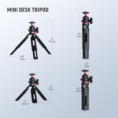 NEEWER Entry Level Version Mini Tripod for Camera, 360° Small Desk Portable DSLR Webcam Cell Phone Mount Holder Stand Selfie Stick Grip Compatible with iPhone Samsung Android Video Recording, GM-2G - style: GM-2G