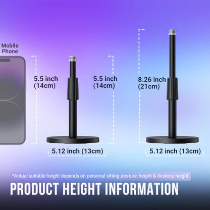 FIFINE Desktop Microphone Stand, Heavy-Duty Metal Adjustable Table Mic Stand with 5/8" Male to 3/8" Female Screw Adapter, 4 Non-Slip Pads Compatible with Microphones for Recording, Streaming-BS1