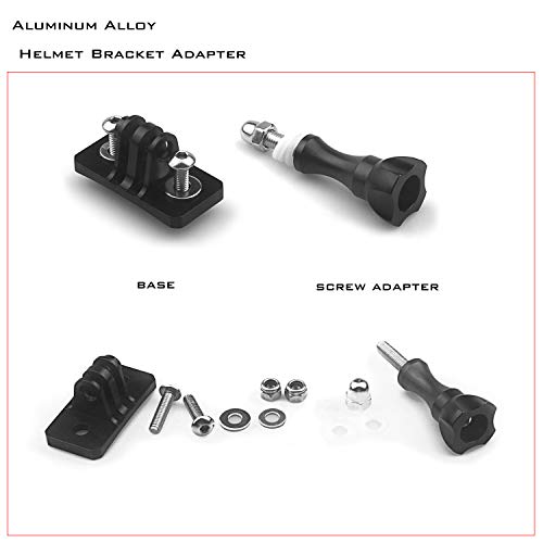 Universal Helmet Fixed Mounts, Metal Bracket Adapter, Camera Accessories for GoPro Series Sport Camera/Skydiving Helmet with 1/4" Screw Adapter (Aluminum Alloy)