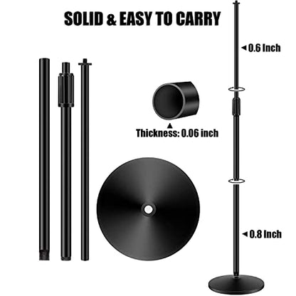 GLEAM Microphone Stand, Mic Stand Floor Detachable Boom Mic Arm Stands with Weighted Round Base, Height Adjustable from 34" to 60"