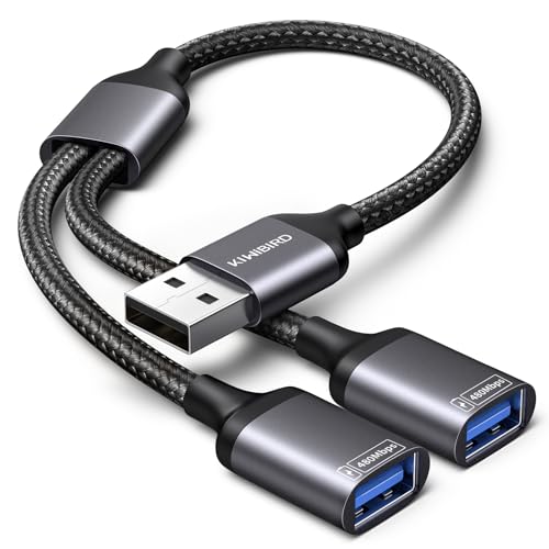 USB Splitter 1 in 2 Out, USB Splitter Cable, Double Dual Port Adapter for Charging, Power and Data, 2 Port HUB for Laptop, PC, Smart TV, Desktop Computer, Mac, PS5, PS4, Xbox, Keyboard, Mouse - size: 1 Pack