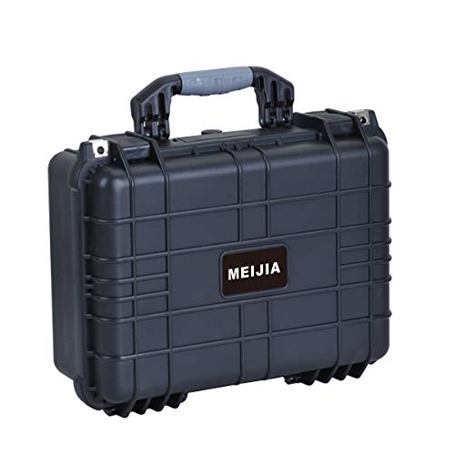 MEIJIA Portable All Weather Waterproof Camera Case With Foam,Fit Use of Drones,Camera,Equipments,Pistols,15.98x12.99x6.85inches - color: Elegant Black