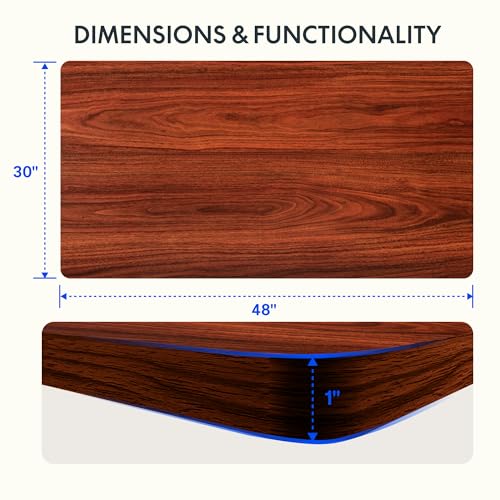 FLEXISPOT Whole Piece 48"x30" Desktop 1" Thickness Height Adjustable Desk Rectangular Tabletop Black Board (48INCH Black Top) - color: Black, size: 48x30"
