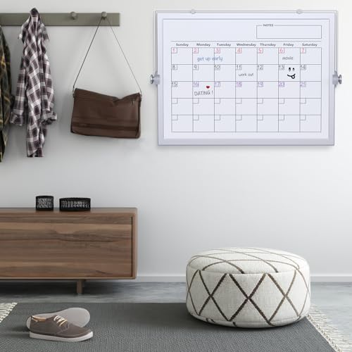 Dry Erase White Board, 16X12IN Magnetic Desktop Whiteboard Calendar with Stand, 8 Markers, 4 Magnets, 1 Eraser, Portable Double-Sided White Board Easel for Kids Memo to Do List Desk - size: 12"W x 16"H