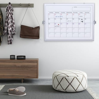 Dry Erase White Board, 16X12IN Magnetic Desktop Whiteboard Calendar with Stand, 8 Markers, 4 Magnets, 1 Eraser, Portable Double-Sided White Board Easel for Kids Memo to Do List Desk - size: 12"W x 16"H