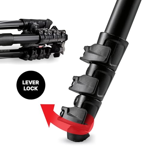 Manfrotto Befree Advanced Camera Tripod with Lever Closure, Portable and Compact Travel Tripod Kit with Ball Head, Aluminum Tripod for DSLR Reflex and Mirrorless Cameras, Camera Accessories | Aluminum 4-Section Travel Tripod, 40 Cm Folded, 151 Cm Max, 1.5