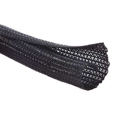 Alex Tech 25ft - 1/4 inch Cord Protector Wire Loom Tubing Cable Sleeve Split Sleeving for USB Cable Power Cord Audio Video Cable – Protect Cat from Chewing Cords - Black - color: Black, size: 1/4"-25ft