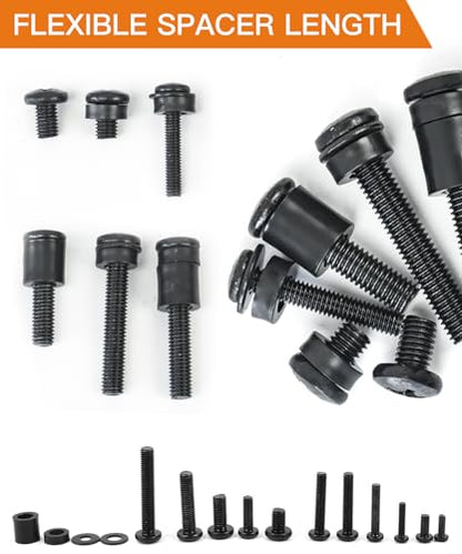 Universal TV Mounting Hardware Screw Kit Set with Box - M4 M5 M6 M8 Screws and Washers Spacers, Replacement Screws for TV VESA Mounting, Fits Most TV/Monitor up to 80 inch