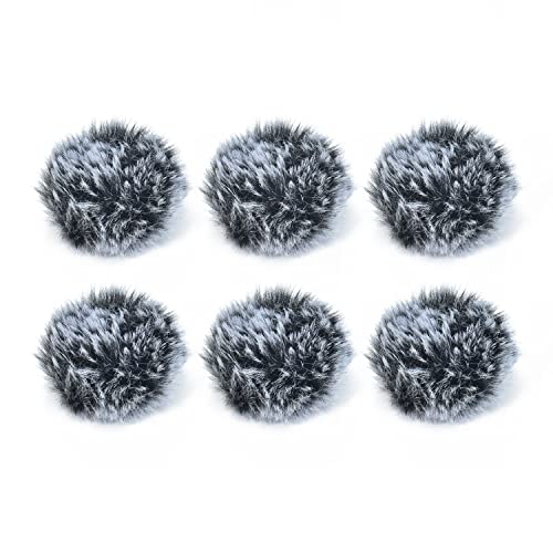 Cubilux Wind Muff (Dead cat) for Lavalier Lapel Microphone, Outdoor Furry Windscreen, Windshield, Windjammer for Mini MIC, 6-Pack - color: Furry Cover, 6-Pack