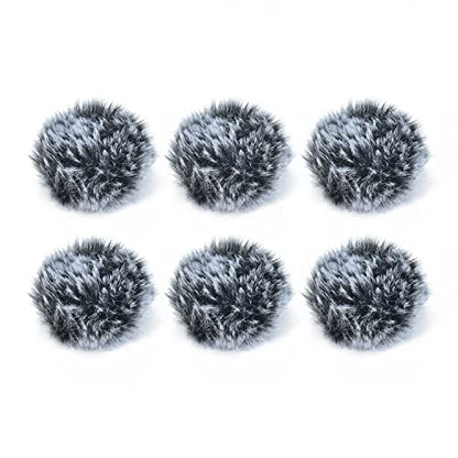 Cubilux Wind Muff (Dead cat) for Lavalier Lapel Microphone, Outdoor Furry Windscreen, Windshield, Windjammer for Mini MIC, 6-Pack - color: Furry Cover, 6-Pack