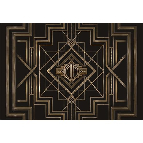 10x6.5ft Theme Backdrops for Photography Black and Golden Retro Texture Background Luxury Party Crazy Carnival Happy Birthday Party Portrait Photo Studio Video Shooting Props - size: 10x6.5ft