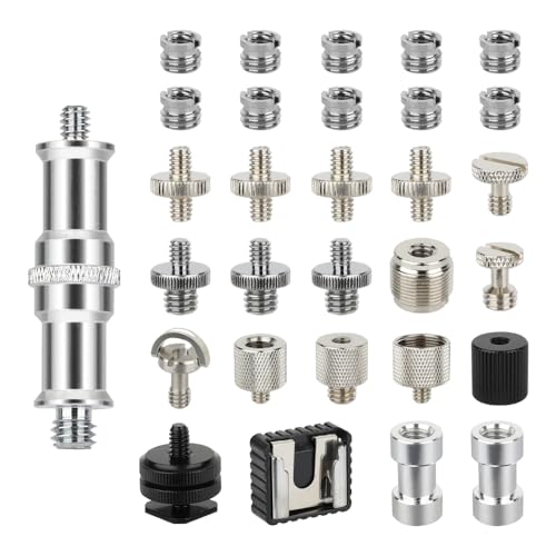 CAMVATE 30PCS Camera Screw Mount Set 1/4 to 1/4,3/8,5/8 Camera Mount Adapter