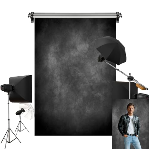 Kate 6.5x10ft/2x3m Black Backdrop Dark Gray Abtract Texture Portrait Photography Backgrounds Photo Studio Props - color: Black, size: 6.5x10ft
