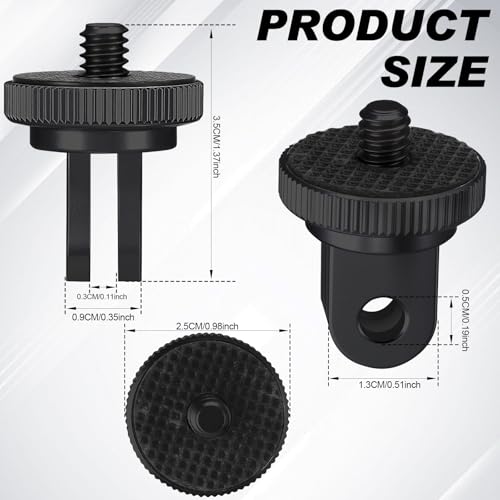 Frienda 4 Pieces Aluminum Camera Tripod Mount Adapter 1/4-20 Conversion Adapter for Tripod Compatible with GoPro Action Cameras and Other Standard 1/4 Accessories(Red, Black, Blue) - color: Red, Black, Blue