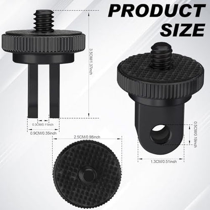 Frienda 4 Pieces Aluminum Camera Tripod Mount Adapter 1/4-20 Conversion Adapter for Tripod Compatible with GoPro Action Cameras and Other Standard 1/4 Accessories(Red, Black, Blue) - color: Red, Black, Blue