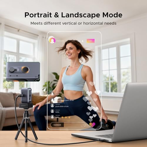 UGREEN FineCam Pro 2K Webcam Support 1080P@60Hz for PC/Mac, 1/2.55" Sensor, Face AE, AI Noise-Canceling Mic, Gesture Control, Auto Focus for Streaming, Conference, OBS, Zoom, Switch 2, Privacy Cover