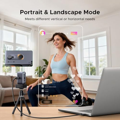 UGREEN FineCam Pro 2K Webcam Support 1080P@60Hz for PC/Mac, 1/2.55" Sensor, Face AE, AI Noise-Canceling Mic, Gesture Control, Auto Focus for Streaming, Conference, OBS, Zoom, Switch 2, Privacy Cover