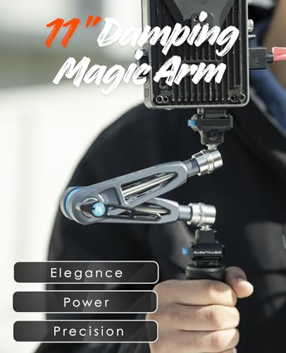 DF DIGITALFOTO 11" Magic Arm with F22 Quick Release, Elegant Strength Magic Arm with 1/4" 3/8" Thread Screw 360° Ball Heads for Monitor,Flash,Light,Camera Cage,Max Load Capacity 5kg (Starship Gray) - color: Starship Gray