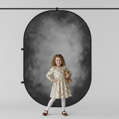 Kate Collapsible Backdrop Blue and Black Portable Photo Backdrops Pop Up Background for Photography, Portrait, Live Streaming, 5x6.5ft