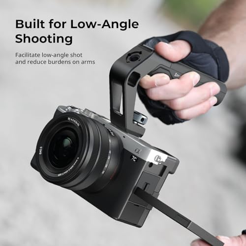 SMALLRIG Lightweight Cold Shoe Top Handle, Tiny Camera Top Grip Only 113g, Handgrip with Locating Hole for ARRI and Two Cold Shoe Mounts, for Camera and Camera Cage - 5976 - style: Cold Shoe