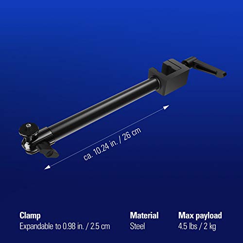 Elgato Solid Arm, Holding Arm with Padded Clamp | Clamps horizontally onto Master Mount, Ball head with 1/4-inch screw, Steel and hard composite build - style: Solid Arm