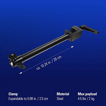 Elgato Solid Arm, Holding Arm with Padded Clamp | Clamps horizontally onto Master Mount, Ball head with 1/4-inch screw, Steel and hard composite build - style: Solid Arm