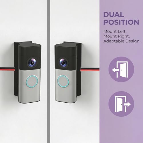 Adjustable Doorbell Angle Mount Compatible with R-ing Wired Doorbell Plus/Pro & Blink Video Doorbell, 0-45° Corner Mounting Bracket, Universal Left/Right Door Holder for Home & Apartment