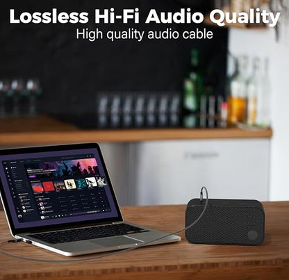 USB to 3.5mm Audio Cable 8 FT, USB A to 1/8’’ TRS Aux Jack Adapter, OFC, Nylon Braided, Gold-Plated Connector, for PC, Laptop, Speaker, PS5/4 Windows, Headphones, Not for Recording and Microphone - size: 8FT