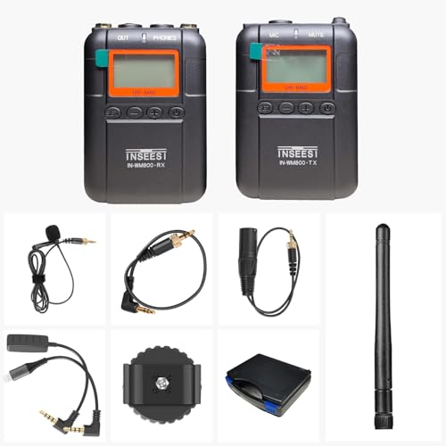 Professional Wireless Video Recording Microphone with 1 Receiver, 1 Transmitter, and 1 Lapel Microphone Compatible with Smartphones, DSLR, and Video Cameras