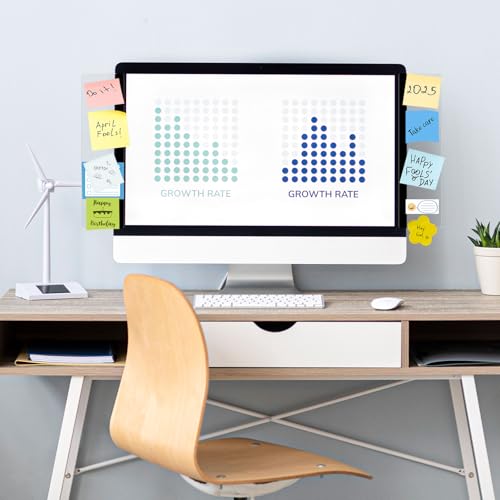 DOLLAR BOSS 2 Pcs 11" x 3.1" Transparent Acrylic Monitor Memo Board | Monitor Side Panel, Computer Screen Note Holder, Office Desk Accessories, Message Board for Sticky Notes, Fits PC & Laptop - size: 11''x3.1''-2pcs