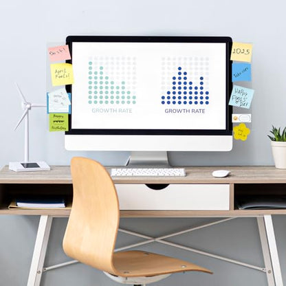 DOLLAR BOSS 2 Pcs 11" x 3.1" Transparent Acrylic Monitor Memo Board | Monitor Side Panel, Computer Screen Note Holder, Office Desk Accessories, Message Board for Sticky Notes, Fits PC & Laptop - size: 11''x3.1''-2pcs