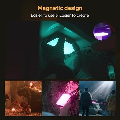 Aputure MC Pro RGBWW On Camera Video Light,5W High Brightness 1585 Lux at 0.5m,2000-10000K Adjustable Magnetic Attraction and IP65 Weatherproo for Photography,Videographer