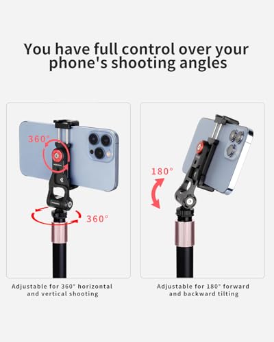 Metal Phone Tripod Mount Adapter, Smartphone Holder Clamp Support Stand with Cold Shoe, Compatible with iPhone, Samsung on Tripod, Camera, Gimbal, Selfie Stick for Live Streaming, Video Shooting - style: Premium-Aluminum Alloy