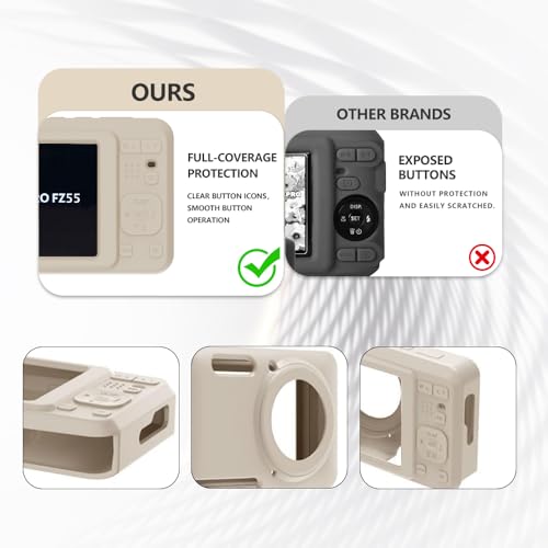 Case for Kodak PIXPRO FZ55,FZ55 accessories,Soft Silicone Protective Case,Comes with 2 Screen Protectors and 1 Wrist Strap - Off white - color: Off white