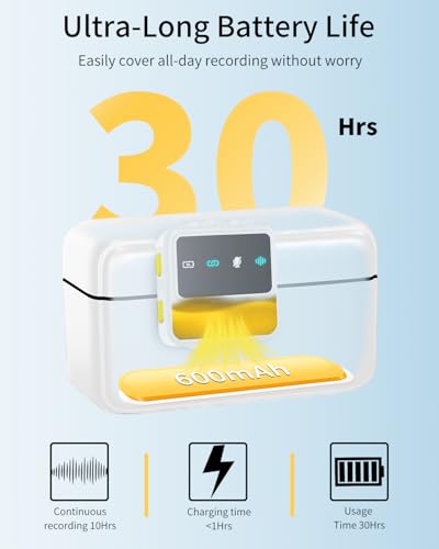 Wireless Microphone for iPhone Mini Lav Mic with Smart Noise Reduction, Reverb Effect, 30H Battery Life, Suitable for Podcast, Vlogging, Streaming - Ideal for Content Creators and Streamers - size: White Mic for iOS/Android