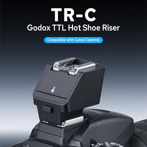 Godox TR-C TTL Hot Shoe Riser for Canon Camera, Hot Shoe Extender for Godox iT30Pro-C iT20-C iT22-C iM30 iM20 iM22 Mini Flash, 0-90° Tilt Adjustment, Raises Flash 30mm Height to Reduce Lens Shadow - size: TR-C