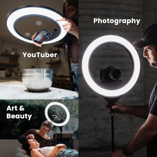Lume Cube Ring Light Pro | Wireless Professional Lighting for Photography, Streaming, Video | Fully Adjustable Color and Brightness | Includes Sturdy, Portable Tripod Mount and Padded Carrying Case - color: Black