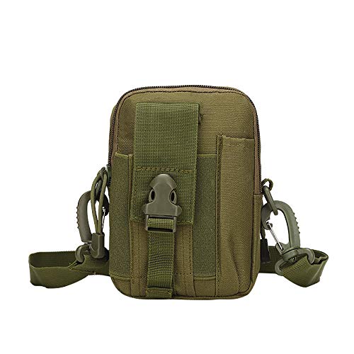 Belt Pouch, Tactical Molle Phone Pouch EDC Utility Pouches Waist Bag, Small Cell Phone Holster Gear Tool Gadget Pocket for Men - color: Shoulder Strap-Green