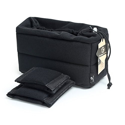 Koolertron Shockproof Camera Photo Bag for SLR TLR Camera Insert Partition Padded Case,Can be Put Directly Into the SLR Camera Bag With Freely Adjustable Compartment - color: Black