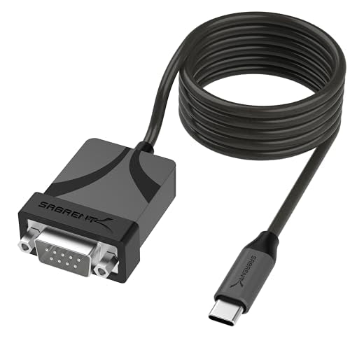 SABRENT USB-C to DB9 Serial RS-232 Adapter Cable 6FT, Prolific PL2303GS Chipset, USB 2.0, 1bps-12Mbps Baud Rate, for POS Terminals, Modems, GPS, Industrial Devices (CB-D9C6) - size: USB-C 6FT – RS-232