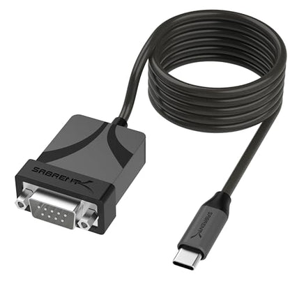 SABRENT USB-C to DB9 Serial RS-232 Adapter Cable 6FT, Prolific PL2303GS Chipset, USB 2.0, 1bps-12Mbps Baud Rate, for POS Terminals, Modems, GPS, Industrial Devices (CB-D9C6) - size: USB-C 6FT – RS-232